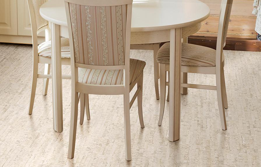Пробковый пол клеевой Corkstyle Eco Cork Linea White 915×305×6 фото в интерьере